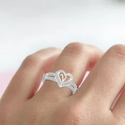 Lila Silver-Plated CZ-Studded Adjustable Finger Ring-image-15