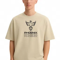 Fashnobic Men Dri-FIT Trendy Phoenix Printed Round Neck Cotton Oversized T-shirt-image-82