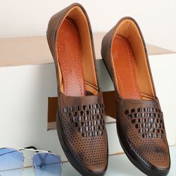 KRITARTH Men Textured Leather Mojaris-picture-45
