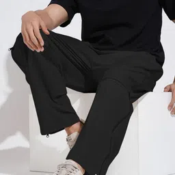 SHOWOFF Men Black Mid-Rise Relaxed Fit Trousers-picture-18