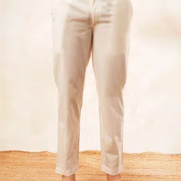 JAYPORE Men Straight Fit Low-Rise Trousers image 2