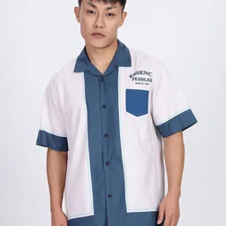 Eszett Men Graphic Printed Cuban Collar Pure Cotton Casual Shirt image 3