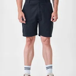 Snitch Men Solid Relaxed Fit Mid-Rise Pure Cotton Regular Shorts-picture-16