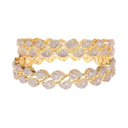 Shiv Jewels Set Of 2 Cubic Zirconia Stone-Studded Bangles-image-89