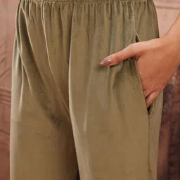 Sangria Yoke Design Pure Wool Kurta with Trousers & Dupatta image 2