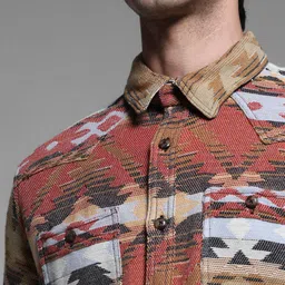 Jack & Jones Men Spread Collar Geometric Printed Cotton Casual Shirt image 2