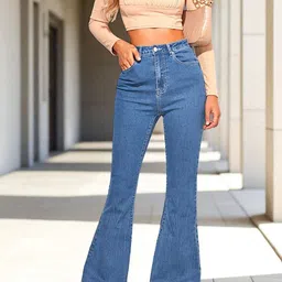 Glossia Women Bootilicious Flared High-Rise Stretchable Jeans image 2