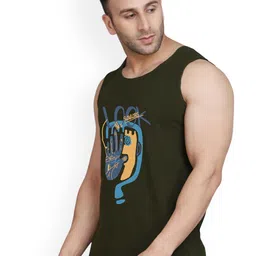 SLOWLORIS Pack Of 2 Printed Round Neck Cotton Gym Vests image 4