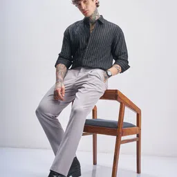 HIGHLANDER Men Vertical Striped Spread Collar Casual Shirt image 3