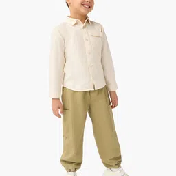 Juniors by Babyshop Boys Solid Spread Collar Cotton Casual Shirt image 3