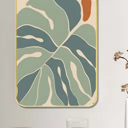 SAF Green & Blue Leaf Printed Wall Art-picture-36