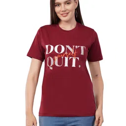 AgAtelier Women Typography Printed T-shirt-image-8