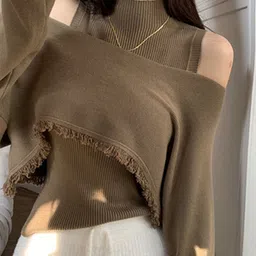 StyleCast Women Ribbed High Neck Long Sleeves Pullover-image-97