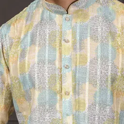 EKYAA Men Printed Thread Work Kurta image 2
