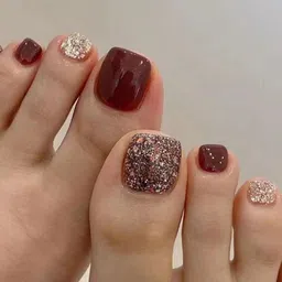 The Pink Truck Set Of 24 Reusable Artificial Toe Nails With Wooden Stick, Glue & Filer image 1