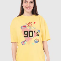 Juliet Women Graphic Printed Round Neck Cotton Oversized T-shirt-image-61