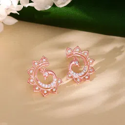 GIVA  925 Silver Rose Gold Contemporary Studs image 1