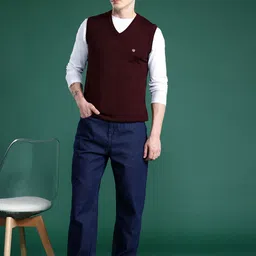 Cayman V-Neck Woollen Sweater Vest image 4