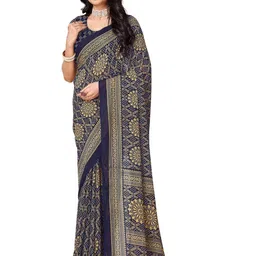 KANOODA Ethnic Motifs Printed Pure Georgette Saree-image-16