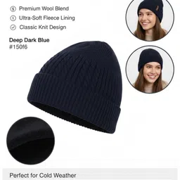 iSWEVEN Unisex Woollen Beanie image 2