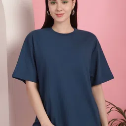 Metronaut Women Graphic Printed Round Neck Cotton Oversized T-shirt-image-55