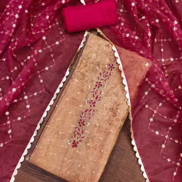 KALINI Embellished Unstitched Dress Material-picture-14