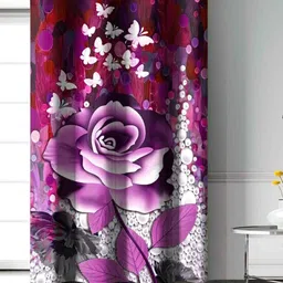 Aura Red & White Floral Door Curtain-image-54