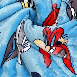 Monte Carlo Turquoise Blue & Blue Set of 5 Cartoon Characters Blanket image 4