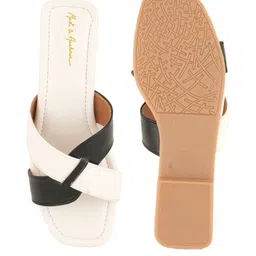 Mast & Harbour Women Colourblocked Open Toe Flats image 5