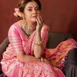 RUNAYA NX Ethnic Motifs Printed Pure Silk Banarasi Saree image 4