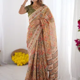 ALMAARI FASHION Ethnic Motifs Printed Pure Cotton Saree-picture-17