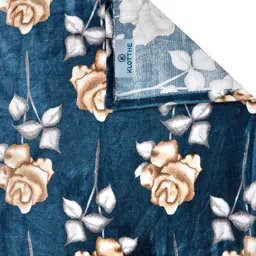 KLOTTHE Turquoise Blue & White Printed 300 TC Double Bedsheet & 2 Pillow Cover-2.7m x 2.5m image 4