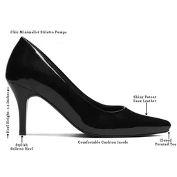 London Rag Women Slim Pointed Toe Pumps image 2