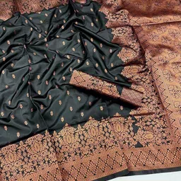 CaniBani Woven Design Zari Silk Blend Banarasi Saree image 4