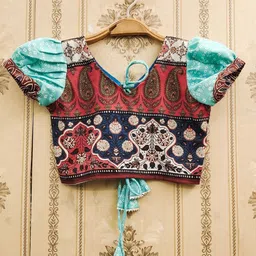 BAESD Girls Ethnic Motifs Printed Mukaish Ready To Wear Lehenga & Blouse With Dupatta image 4