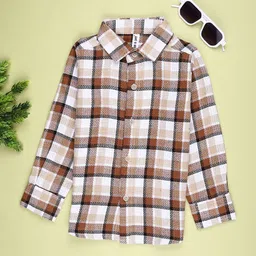 V-Mart Boys Checked Spread Collar Cotton Shirt-picture-29