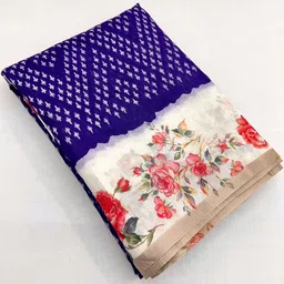 J 6 DESIGNER Floral Printed Saree image 4