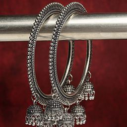 Anouk Set Of 2 German Silver Oxidised Kada Bangle-picture-44