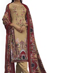 DRAVINAM Trends Floral Embroidered Pure Cotton Unstitched Dress Material-picture-56