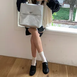 StyleCast Women Large Solid Magnetic Button Backpacks image 4