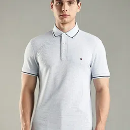 Tommy Hilfiger Men Solid Polo Collar Cotton Slim Fit T-shirt-picture-10