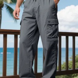 StyleCast x Revolte Men Easy Wash Pleated Cargos Trousers image 5