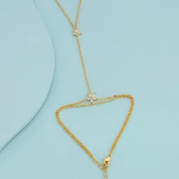 Kushal's Fashion Jewellery Women Gold-Plated Zircon Studded Hathpan Bracelet-picture-40