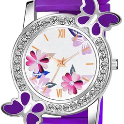 Gopal Shopcart Women Printed Round Dial Analogue Watch 328 BLK PUR Fosil image 3