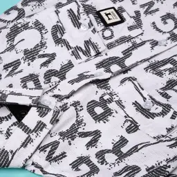 V-Mart Boys Typography Printed Spread Collar Cotton Casual Shirt image 2