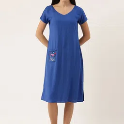 Bannos Swagger Women Pocket Detail T-shirt Nightdress-image-53