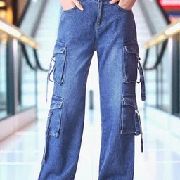 DressBerry Women Comfort Wide Leg High-Rise Light Fade Acid Wash Stretchable Jeans-picture-36