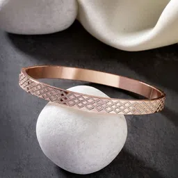 The Roadster Lifestyle Co Men Rose Gold-Plated Kada Bracelet-image-1