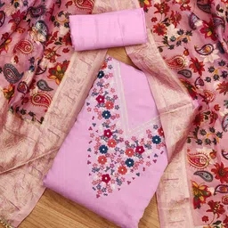 HERE&NOW Floral Embroidered Unstitched Dress Material-picture-40