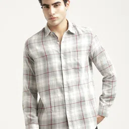 Blu MNKY Men Smart Slim Fit Checked Casual Shirt-picture-36